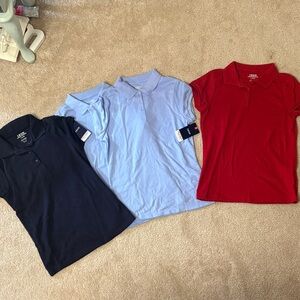 4 Izod Kids Polo Shirts - Navy, Light Blue(2), Red